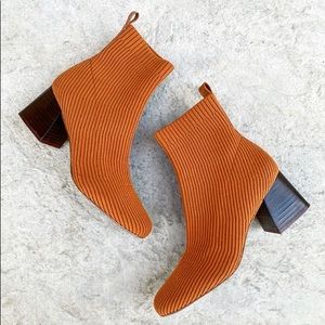 Steve Madden Congac Color Structured Fabric Ankle Boots